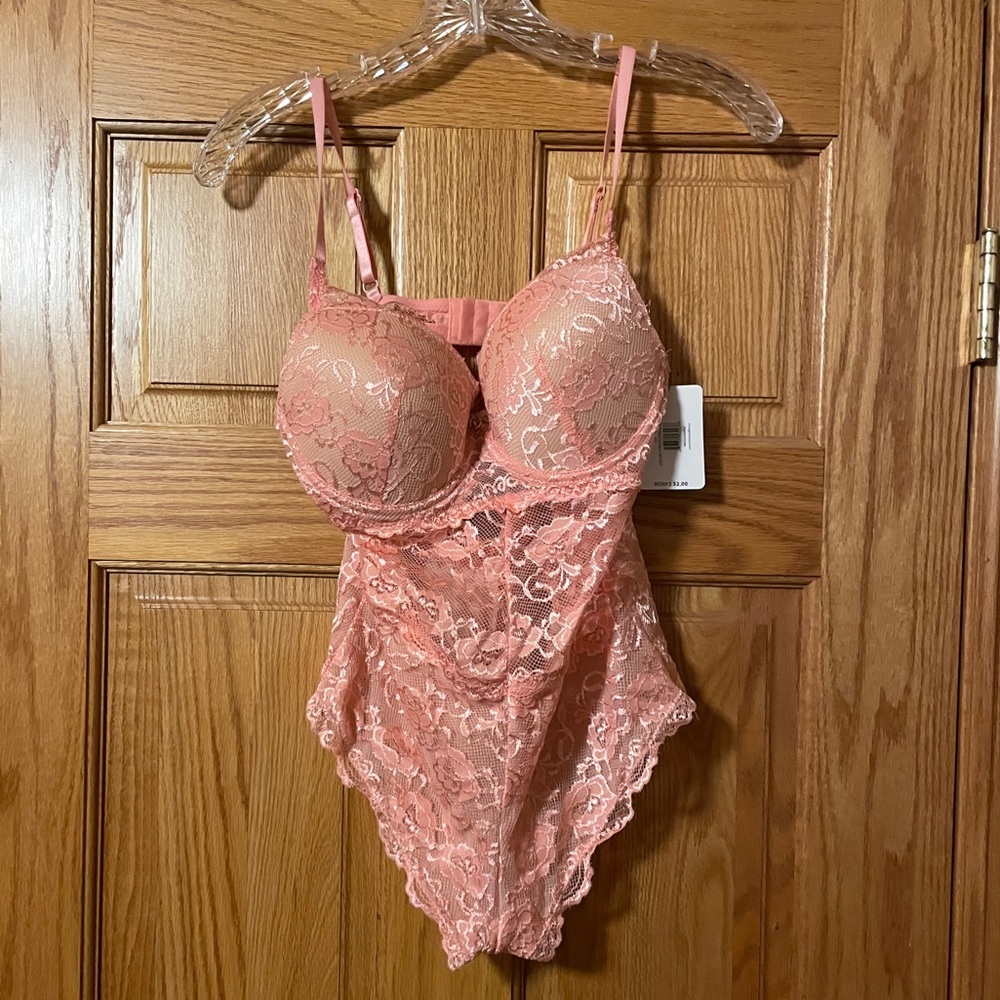 Rose dust push-up bodysuit